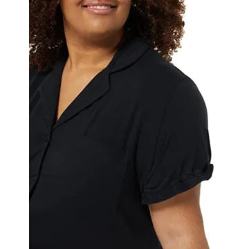 Amazon Essentials Women's Cotton Modal Pajama Set in Black