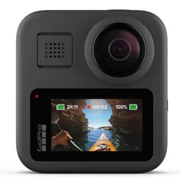GoPro MAX - Waterproof 360 + Traditional Camera with Touch Screen Spherical 5.6K30 HD Video 16.6MP 360 Photos 1080p Live Streaming Stabilization - Bundle with SD Card, Octopus Tripod with Ball Head