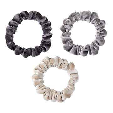 Kristin Ess Velvet Skinnies Scrunchie Set - Red & Grey