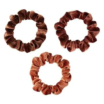 Kristin Ess Velvet Skinnies Scrunchie Set - Red & Grey