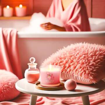 CHILLFLAME Scented Candles, Scented Candle Gift Set for Stress Relief, 3 Votive Candles for Women and Men, Birthday Candle Gifts for Women, Christmas Candles for Women (Pink + Purple + White, 7 oz)