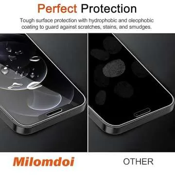Milomdoi 3 Pack Screen Protector for Apple iPhone 12 Pro Max with 3 Pack Tempered Glass Camera Lens Protector, Ultra 9H Accessories, Case Friendly, Mounting Frame, 2.5D Curved, Transparent