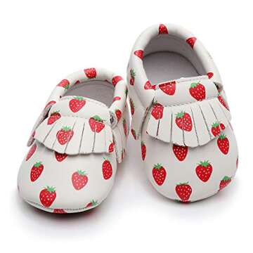 Bebila Cute Cartoon Baby Moccasins - Vegan Baby Girls Boys Shoes with Non-Skid Rubber Sole for First Walker Toddler Mermaid Printing (US 9.5M/6.30’’/16cm 2-3Years, Model-6)