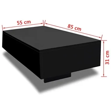 WIFESE Black Elegant Coffee Table for Modern Living Spaces