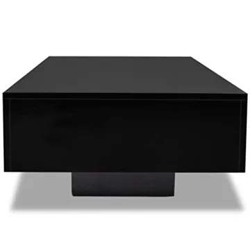 WIFESE Black Elegant Coffee Table for Modern Living Spaces