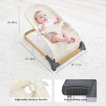 ANGELBLISS Baby Bouncer for Infants, Portable & Stylish