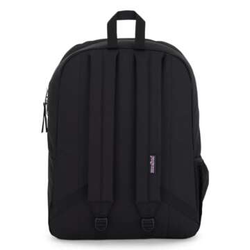 JanSport Cross Town Backpack 17" x 12.5" x 6" - Simple Bag for Everyone with 1 Main Compartment, Front Utility Pocket - Premium Class Accessories - Black