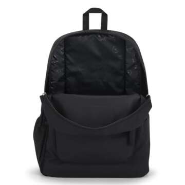 JanSport Cross Town Backpack 17" x 12.5" x 6" - Simple Bag for Everyone with 1 Main Compartment, Front Utility Pocket - Premium Class Accessories - Black