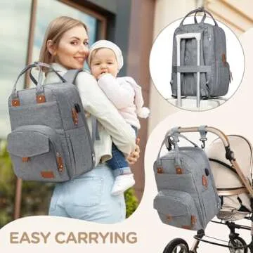 Qualyphant Extra Large Diaper Bag for 2 Kids - Expandable 35L Twin Diapers Bags Backpack with 4 Insulated & 16" Laptop Pocket & 2 Compartments - Big Baby Backpacks - Travel Pañaleras Para Bebe, Unisex