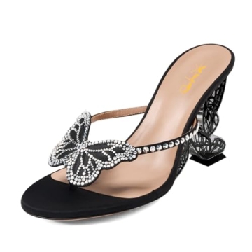 XYD Women High Heel Butterfly Wing Heeled Sandals
