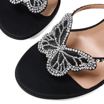 XYD Women High Heel Crystal Bowknot Sandals