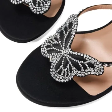 XYD Women High Heel Crystal Bowknot Sandals