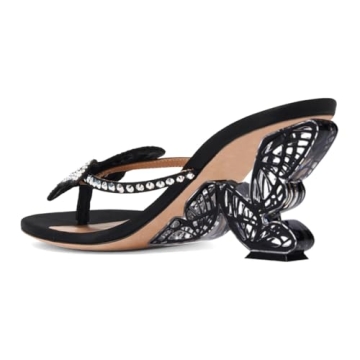 XYD Women High Heel Crystal Bowknot Sandals