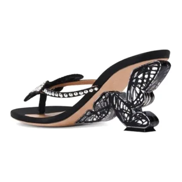 XYD Women High Heel Crystal Bowknot Sandals