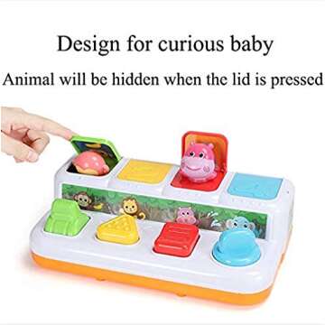 YMDLY Toys Animal Park Interactive Pop Up Music Toy,Up- Early Education Activity Center Toy, Ages 7 8 9 10 11 12 Months and up Infant Toddlers Toys.