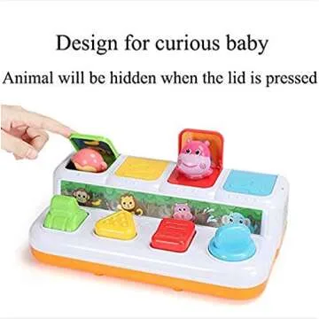 YMDLY Toys Animal Park Interactive Pop Up Music Toy,Up- Early Education Activity Center Toy, Ages 7 8 9 10 11 12 Months and up Infant Toddlers Toys.