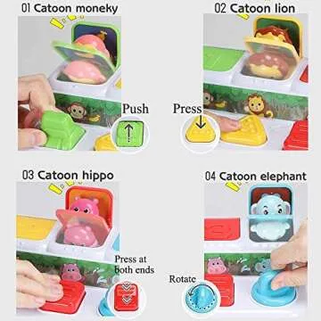 YMDLY Toys Animal Park Interactive Pop Up Music Toy,Up- Early Education Activity Center Toy, Ages 7 8 9 10 11 12 Months and up Infant Toddlers Toys.