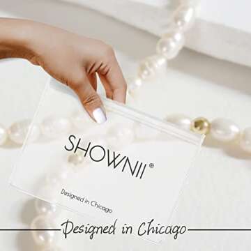 shownii Natural Pearl Necklace for Women,14K Real Gold Plated Freshwater Pearl Choker Necklace and Bracelets Set Adjustable Chain Necklace Jewelry Gift for Women Girls