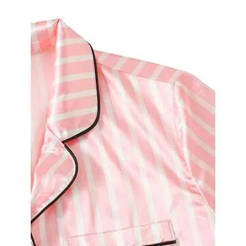 Luxury Satin Pajama Set for Women in Pink