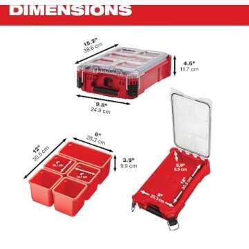 Milwaukee Electric Tool 48-22-8435 Pack out, 5 Compartment, Small Parts Organizer