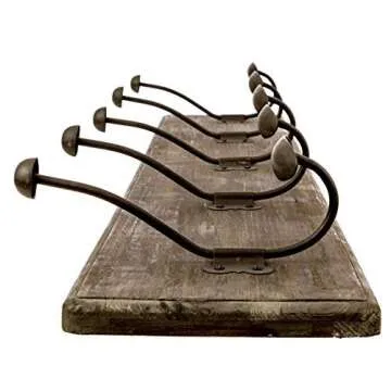 AVIGNON HOME Rustic Coat Rack with Hooks Vintage Wooden Wall Mounted Coat Rack 38 inches Wide and 7 inches high for Entryway Bathroom and Closet