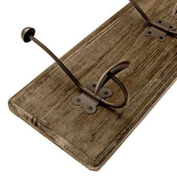 AVIGNON HOME Rustic Coat Rack with Hooks Vintage Wooden Wall Mounted Coat Rack 38 inches Wide and 7 inches high for Entryway Bathroom and Closet