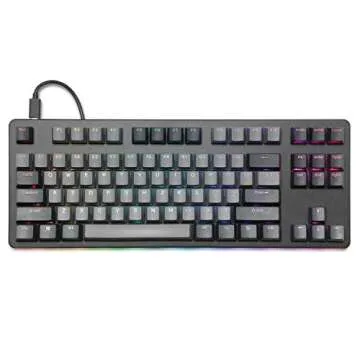 DROP CTRL Mechanical Keyboard — Tenkeyless TKL (87 Key) Gaming Keyboard, Hot-Swap Switches, Programmable Macros, RGB LED Backlighting, USB-C, Doubleshot PBT, Aluminum Frame (Halo Clear, Black)