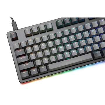DROP CTRL Mechanical Keyboard — Tenkeyless TKL (87 Key) Gaming Keyboard, Hot-Swap Switches, Programmable Macros, RGB LED Backlighting, USB-C, Doubleshot PBT, Aluminum Frame (Halo Clear, Black)