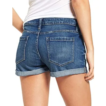 luvamia Women's High Waisted Ripped Denim Shorts