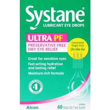 Systane Ultra Lubricant Eye Drops, 60 Count (Pack of 1), (Packaging may vary)