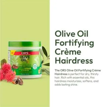 ORS Olive Oil Fortifying Cream Hair Dress Infused with Castor Oil for Strengthening 6 Ounces