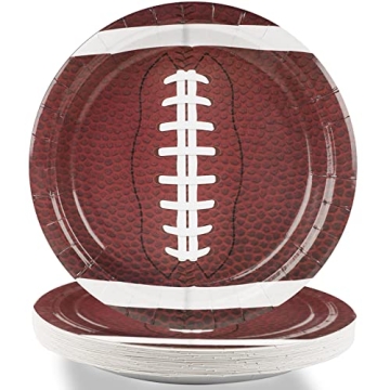 Gisgfim Football Paper Plates - 24 pcs Disposable Tableware