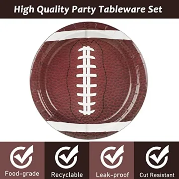 Gisgfim Football Paper Plates - 24 pcs Disposable Tableware