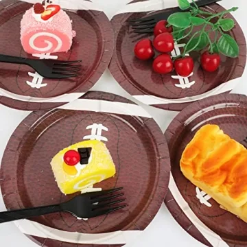 Gisgfim Football Paper Plates - 24 pcs Disposable Tableware