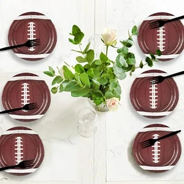 Gisgfim Football Paper Plates - 24 pcs Disposable Tableware