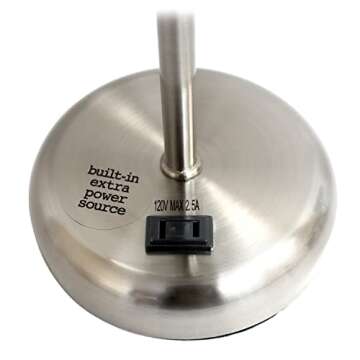 Simple Designs LT2024-NAV Modern Table Lamp with Power Outlet