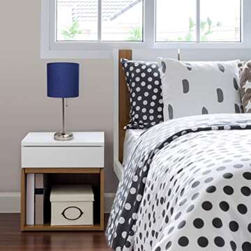 Simple Designs LT2024-NAV Modern Table Lamp with Power Outlet