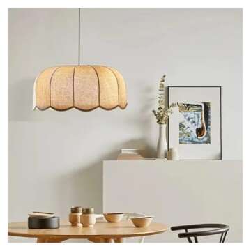 Banana Leaf Pendant Lamp - Elegant Japanese Linen Light
