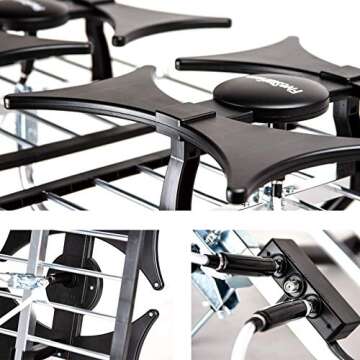 [Newest 2021] Five Star Multi-Directional 4V HDTV Antenna - up to 200 Mile Range, UHF/VHF, Indoor, Attic, Outdoor, 4K Ready 1080P FM Radio w/ 40ft RG6 coaxial Cable