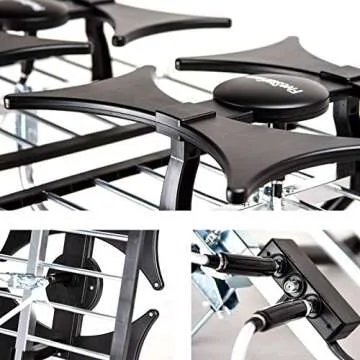 [Newest 2021] Five Star Multi-Directional 4V HDTV Antenna - up to 200 Mile Range, UHF/VHF, Indoor, Attic, Outdoor, 4K Ready 1080P FM Radio w/ 40ft RG6 coaxial Cable