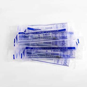 LUTER 12Pcs 1ml Plastic Syringes, No Needle Plastic Syringe with Measurement for Scientific Labs Experiment, Dispensing, Measuring Liquids, Watering, Feeding Pets, Oil or Glue Applicator