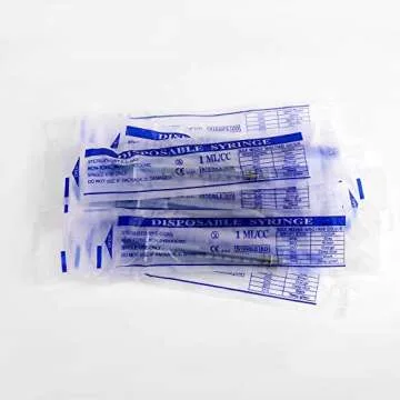 LUTER 12Pcs 1ml Plastic Syringes, No Needle Plastic Syringe with Measurement for Scientific Labs Experiment, Dispensing, Measuring Liquids, Watering, Feeding Pets, Oil or Glue Applicator