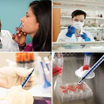 LUTER 12Pcs 1ml Plastic Syringes, No Needle Plastic Syringe with Measurement for Scientific Labs Experiment, Dispensing, Measuring Liquids, Watering, Feeding Pets, Oil or Glue Applicator