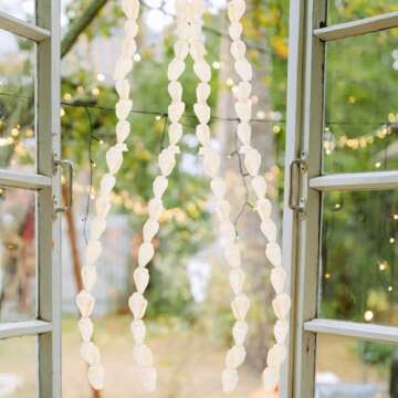 PRETYZOOM Seashells Garland 2pcs Seashell Garland Natural Small Conch Shell Banner Pendant Under The Sea Themed Hanging Sign Beach Tree Garland Nautical Window Decor