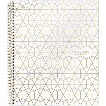 Five Star Spiral Notebooks, 1 Subject, College Ruled, 11" x 8-1/2", Cute Designs Colors, 3 Pack, Design May Vary