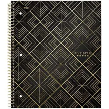 Five Star Spiral Notebooks, 1 Subject, College Ruled, 11" x 8-1/2", Cute Designs Colors, 3 Pack, Design May Vary