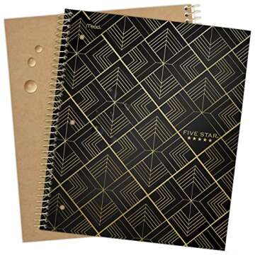 Five Star Spiral Notebooks, 1 Subject, College Ruled, 11" x 8-1/2", Cute Designs Colors, 3 Pack, Design May Vary