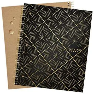 Five Star Spiral Notebooks, 1 Subject, College Ruled, 11" x 8-1/2", Cute Designs Colors, 3 Pack, Design May Vary