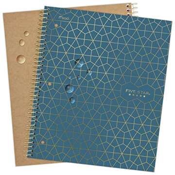 Five Star Spiral Notebooks, 1 Subject, College Ruled, 11" x 8-1/2", Cute Designs Colors, 3 Pack, Design May Vary