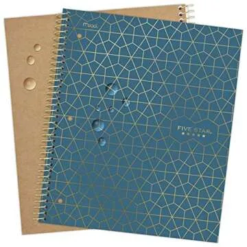 Five Star Spiral Notebooks, 1 Subject, College Ruled, 11" x 8-1/2", Cute Designs Colors, 3 Pack, Design May Vary